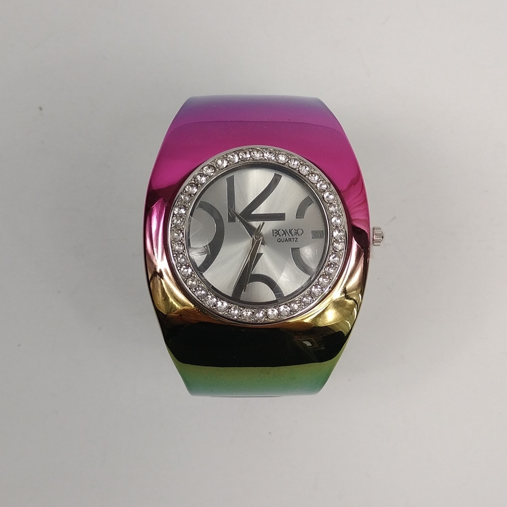 Bongo Rainbow Multicolor Watch With Rhinestones
